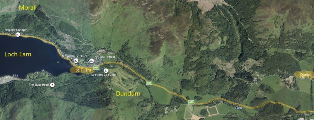 aerial map of Lochearn, Scotland