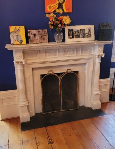 19th century fireplace painted white