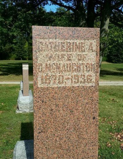 red granite gravestone