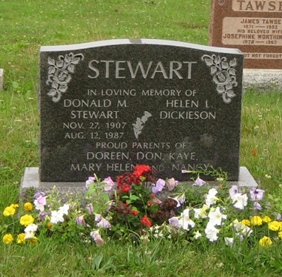 black granite gravestone